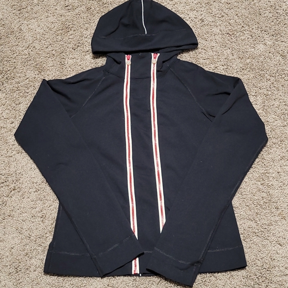 Size adjustable-Lululemon black Hoodie Jacket w/ Double Front Zippers - Picture 2 of 9